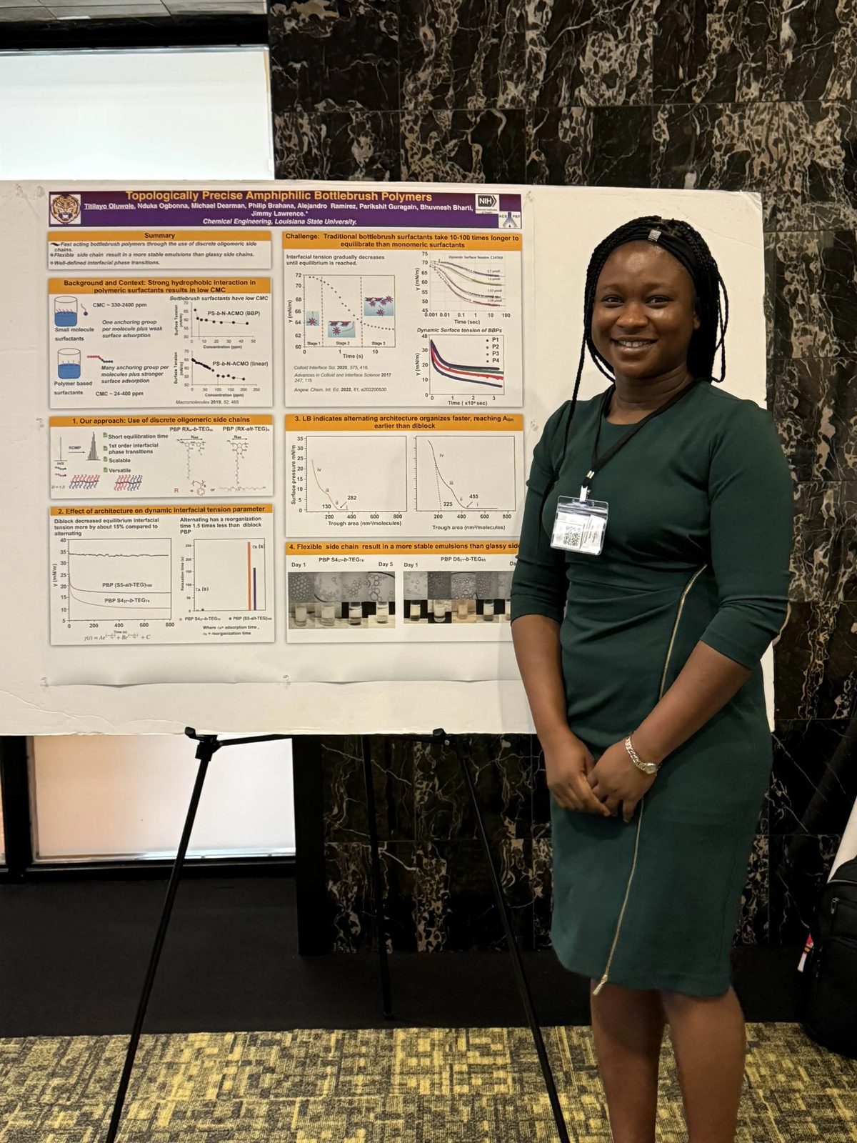 Titilayo Oluwole presenting a poster.